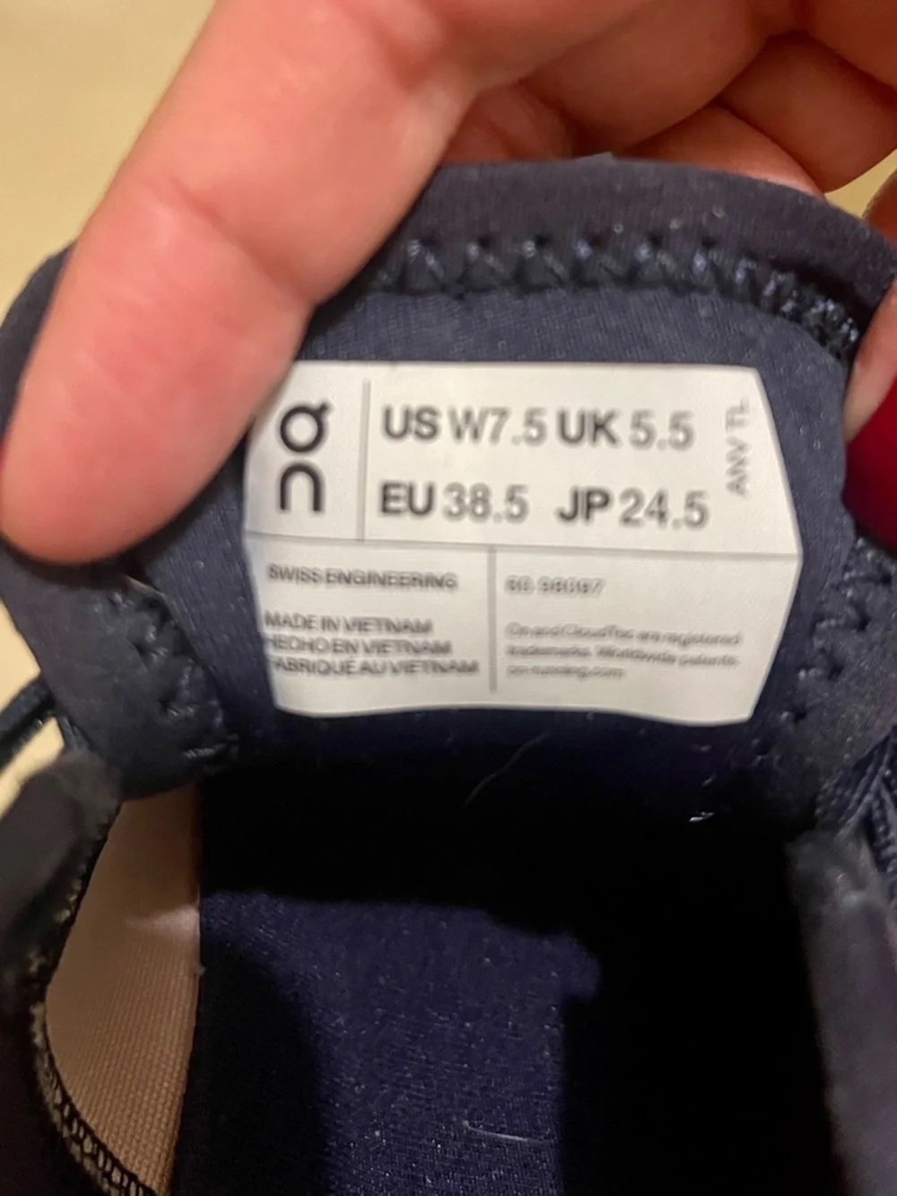 On Running Cloud X3 Sneaker - Navy Lavender - Size 7 1/3 - Picture 7 of 7